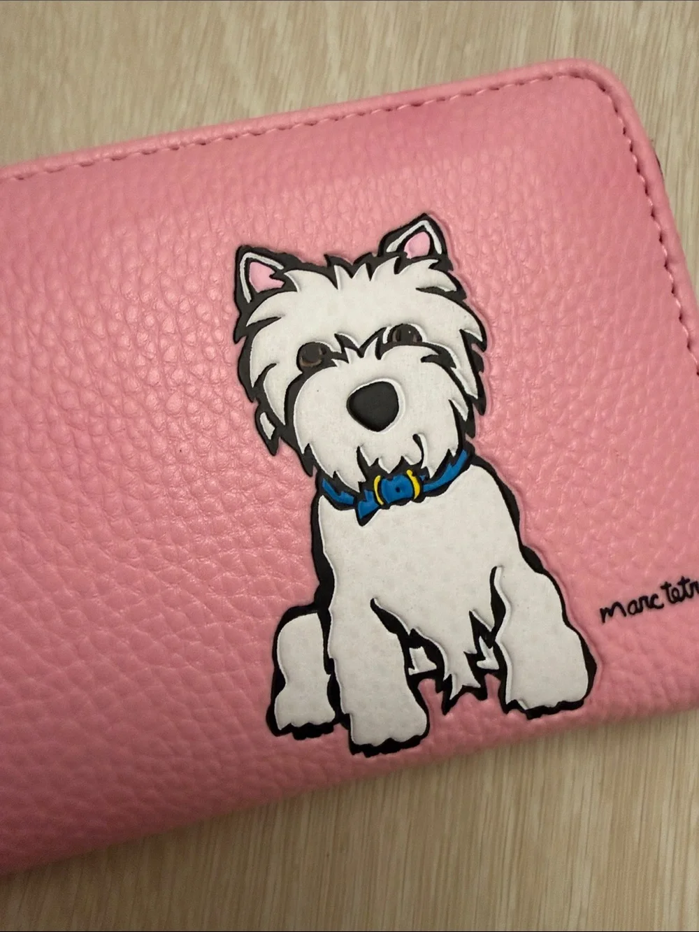 Marc Taro Westie Pink Zip-Around Wallet West Highland White Terrier